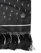 Dolce & Gabbana Black White Silk Dotted Print Foulard 140cm X 15cm Scarf
