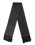 Dolce & Gabbana Black Silk Polka Dot Crown Foulard 140cm X 16.5cm Scarf
