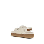 Moon Boot White Calf Leather Bos Taurus Flat Sandals