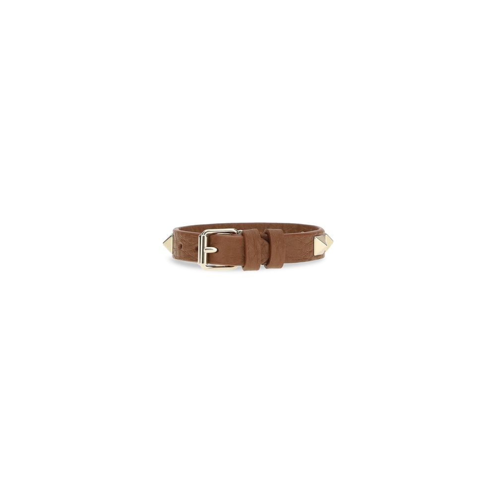 Valentino Garavani Brown Calf Leather Bos Taurus Bracelet