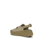 Chloé Beige Calf Leather Bos Taurus Platform Sandals