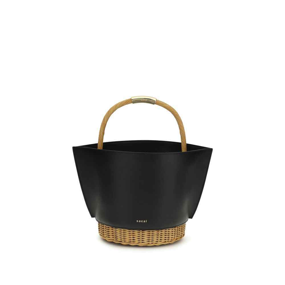 Sacai Black Calf Leather Bos Taurus Shoulder Bag