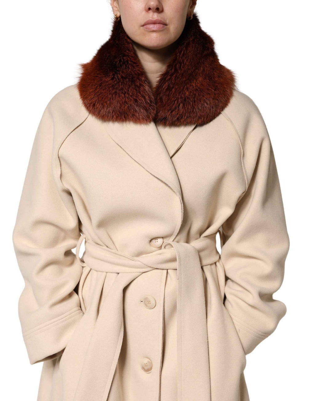 Dolce & Gabbana Brown Mink Fur Collar Women Neck Wrap 60cm x 14cm  Scarf