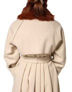 Dolce & Gabbana Brown Mink Fur Collar Women Neck Wrap 60cm x 14cm  Scarf