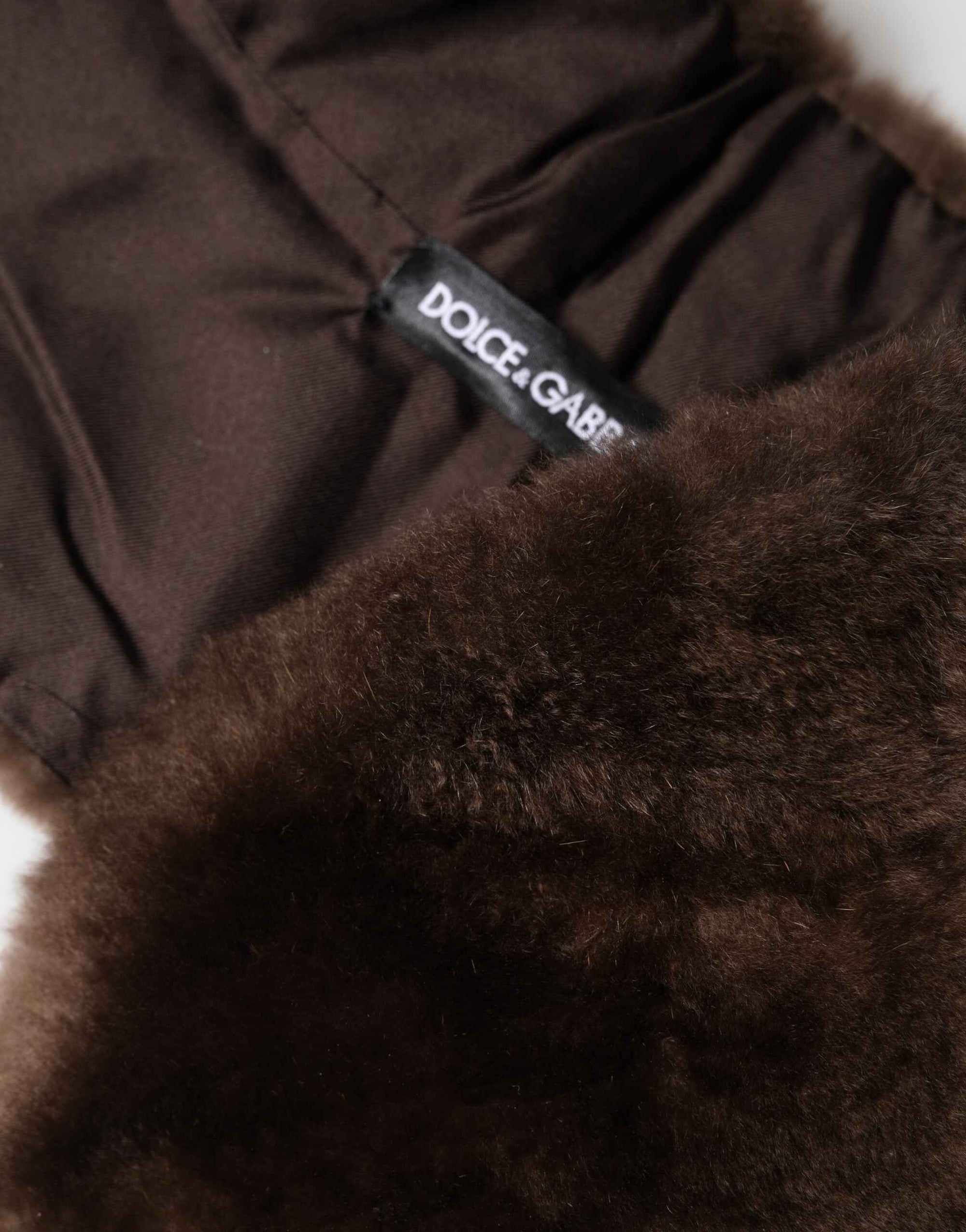 Dolce & Gabbana Brown Fur Shoulder Collar Neck Wrap 60cm x 14cm Scarf