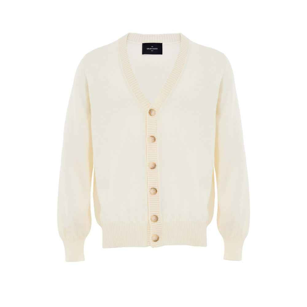Gran Sasso White Wool Cardigan