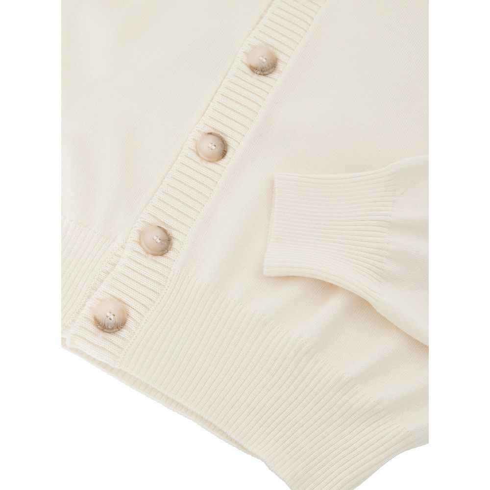 Gran Sasso White Wool Cardigan