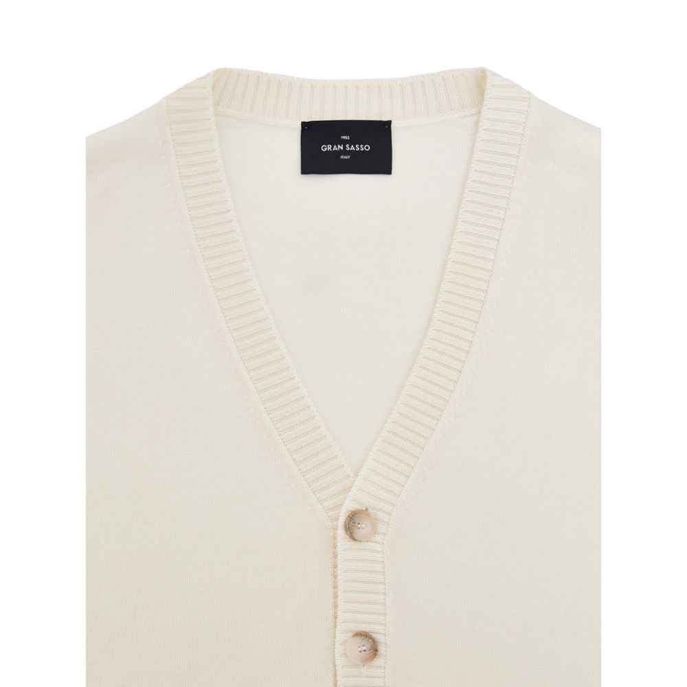Gran Sasso White Wool Cardigan