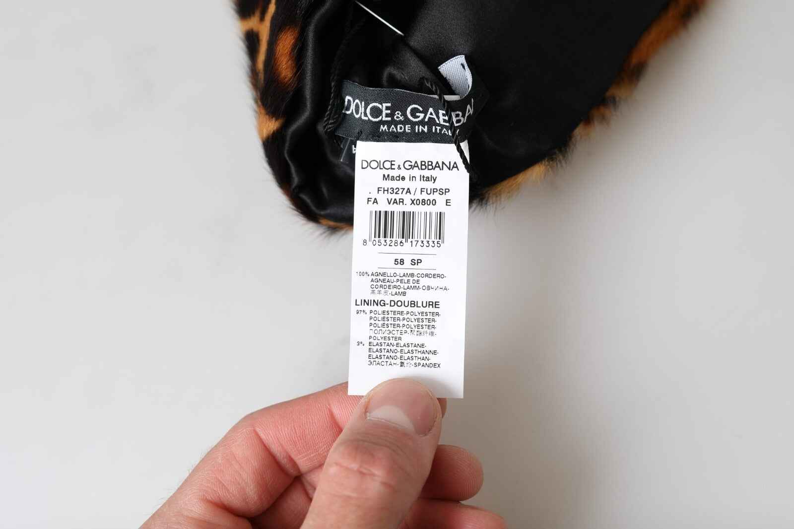 Dolce & Gabbana Brown Leopard Fur Women Bucket Capello Hat