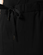 Dolce & Gabbana Black Cotton Drawstring Long Maxi Cargo Skirt