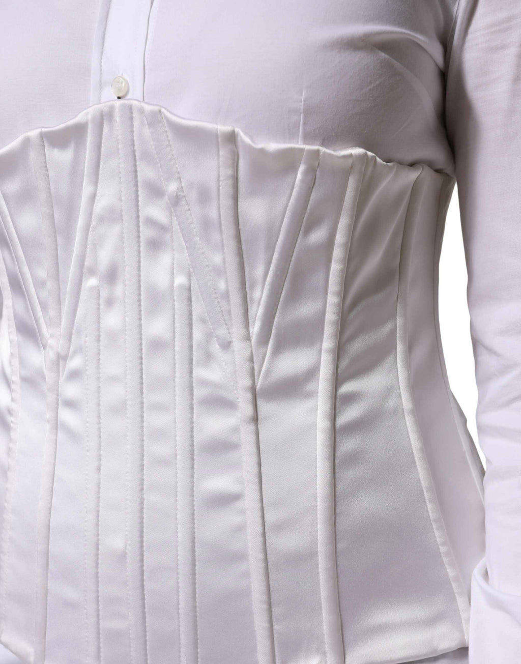 Dolce & Gabbana White Polyamide Waist Cincher Bustier Corset Top