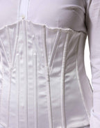 Dolce & Gabbana White Polyamide Waist Cincher Bustier Corset Top