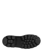 Dolce & Gabbana Black Leather Trek Sole Combat Boots Shoes