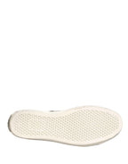 Dolce & Gabbana Black White Canvas Logo Mid Top Sneakers Shoes