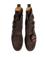 Dolce & Gabbana Brown Suede Leather Buckle Ankle Boots Shoes