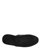 Dolce & Gabbana Dark Grey Charcoal Wool Red Slippers Shoes