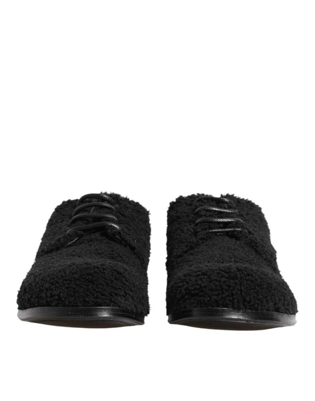 Dolce & Gabbana Men Black Riccio Shearling Dress Derby Shoes