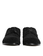 Dolce & Gabbana Men Black Riccio Shearling Dress Derby Shoes