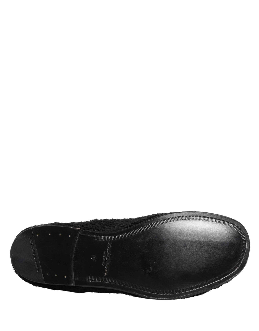 Dolce & Gabbana Men Black Riccio Shearling Dress Derby Shoes