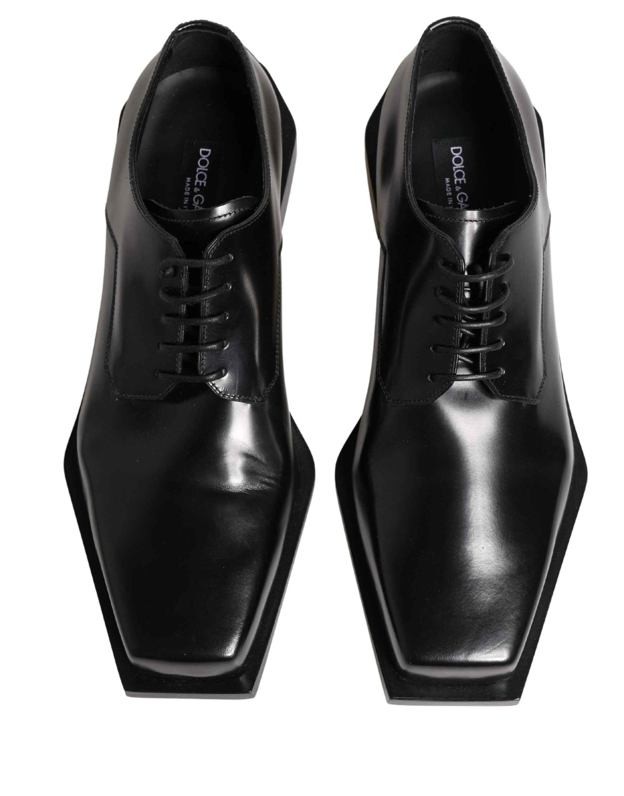 Dolce & Gabbana Black Matte Lace-Up Leather Dress Derby Shoes