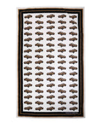 Dolce & Gabbana Towel White Cotton Car Graphic Print 115cm x 180cm Beach