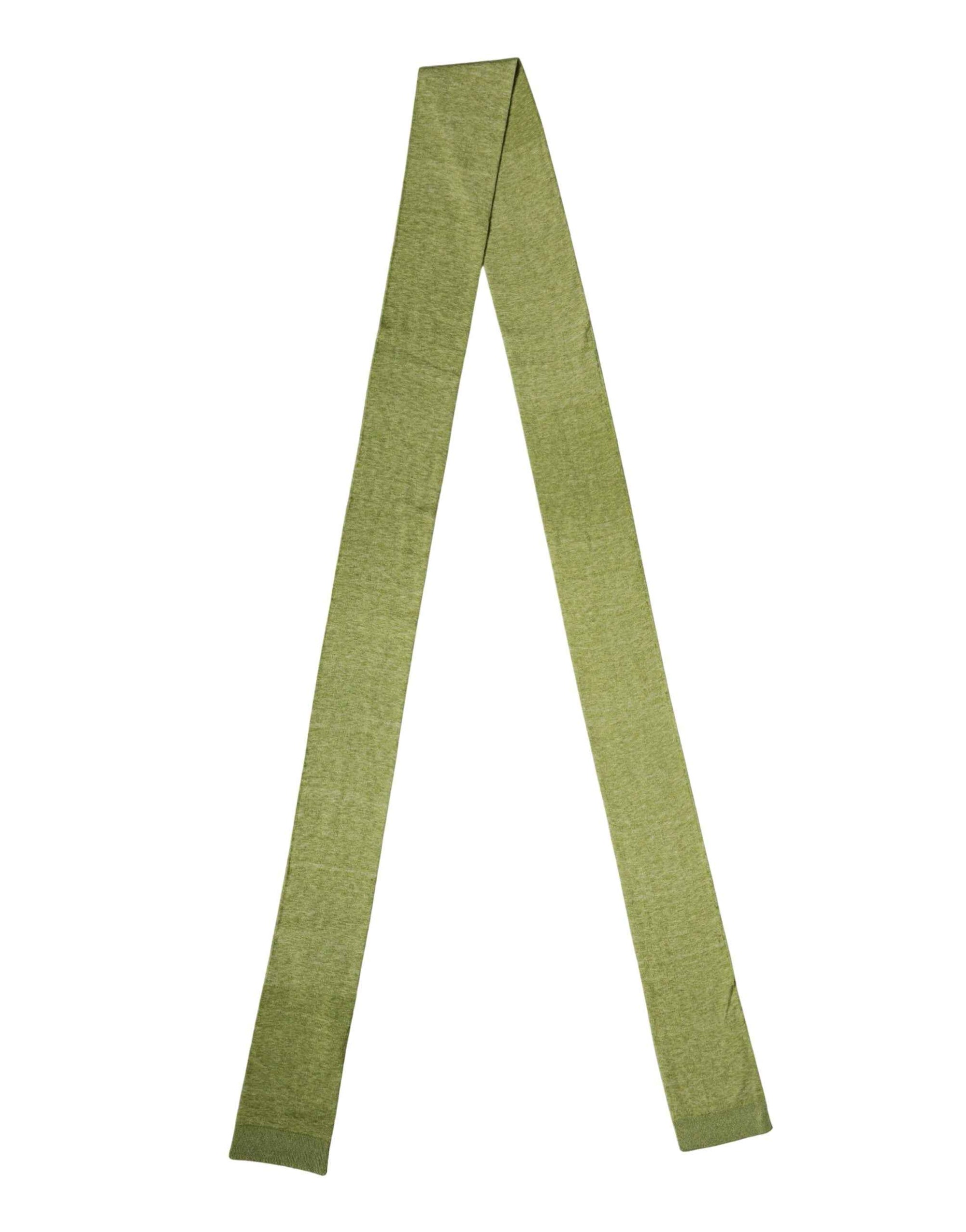 Dolce & Gabbana Green Cashmere Knitted Neck Foulard 280cm x11cm Men Scarf