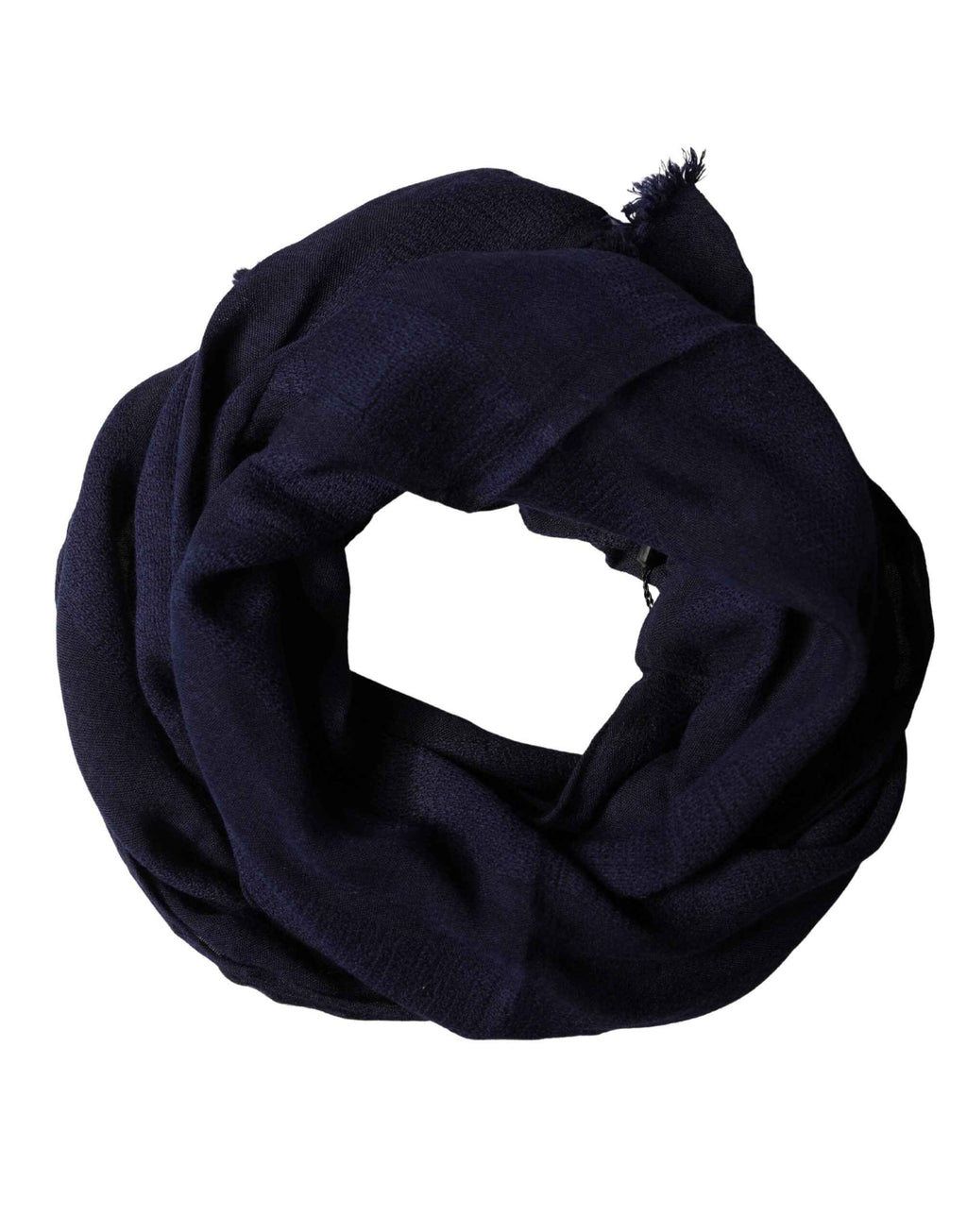 Dolce & Gabbana Dark Blue Wool Knit Unisex Wrap Fringe Shawl 170cm x 60cm Scarf