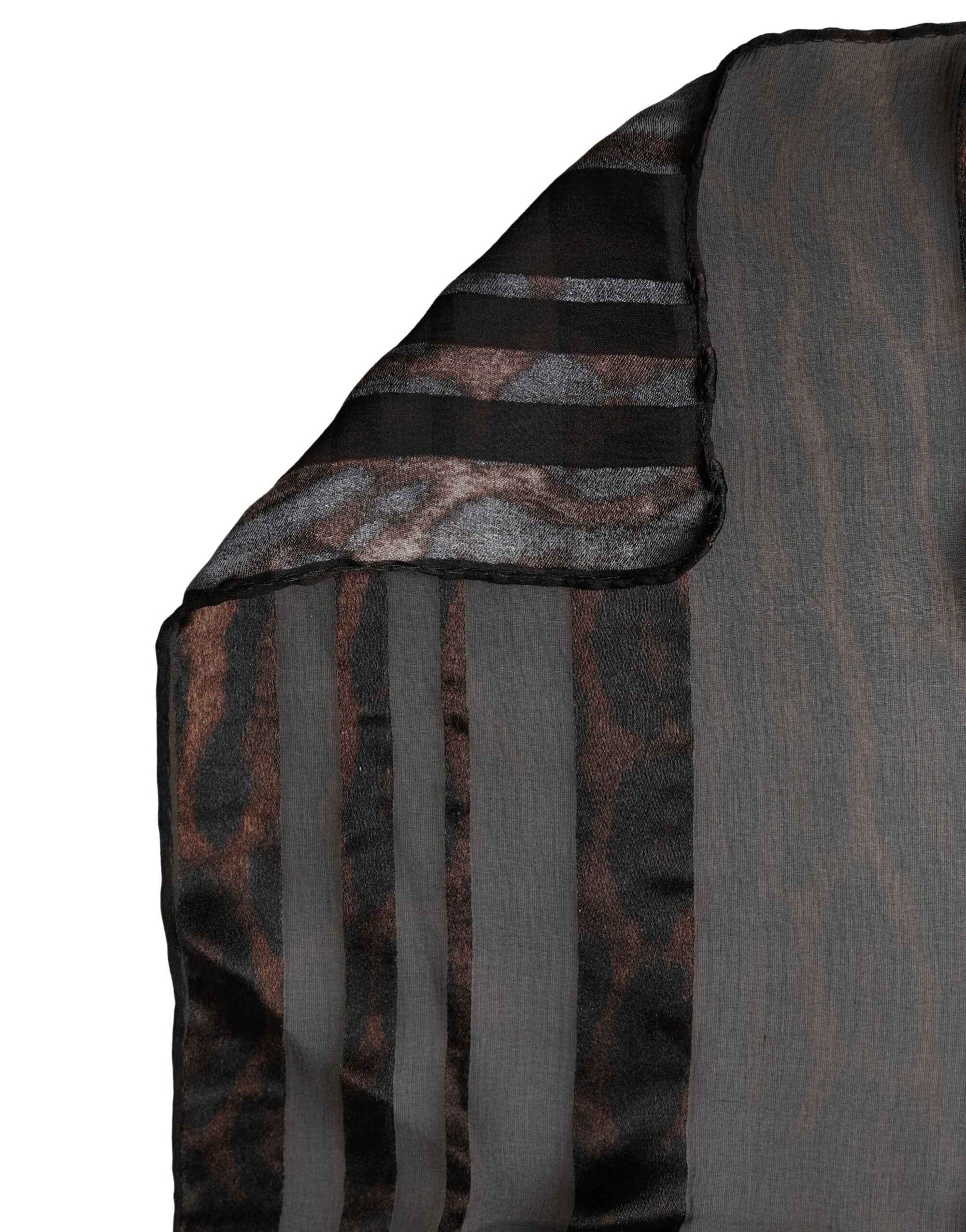 Dolce & Gabbana Black Stripes Silk Wrap Shawl Stole 193cm x 131cm Scarf