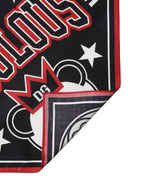 Dolce & Gabbana Black Red Panda Cotton Square Foulard 50.5cm x 50cm Scarf
