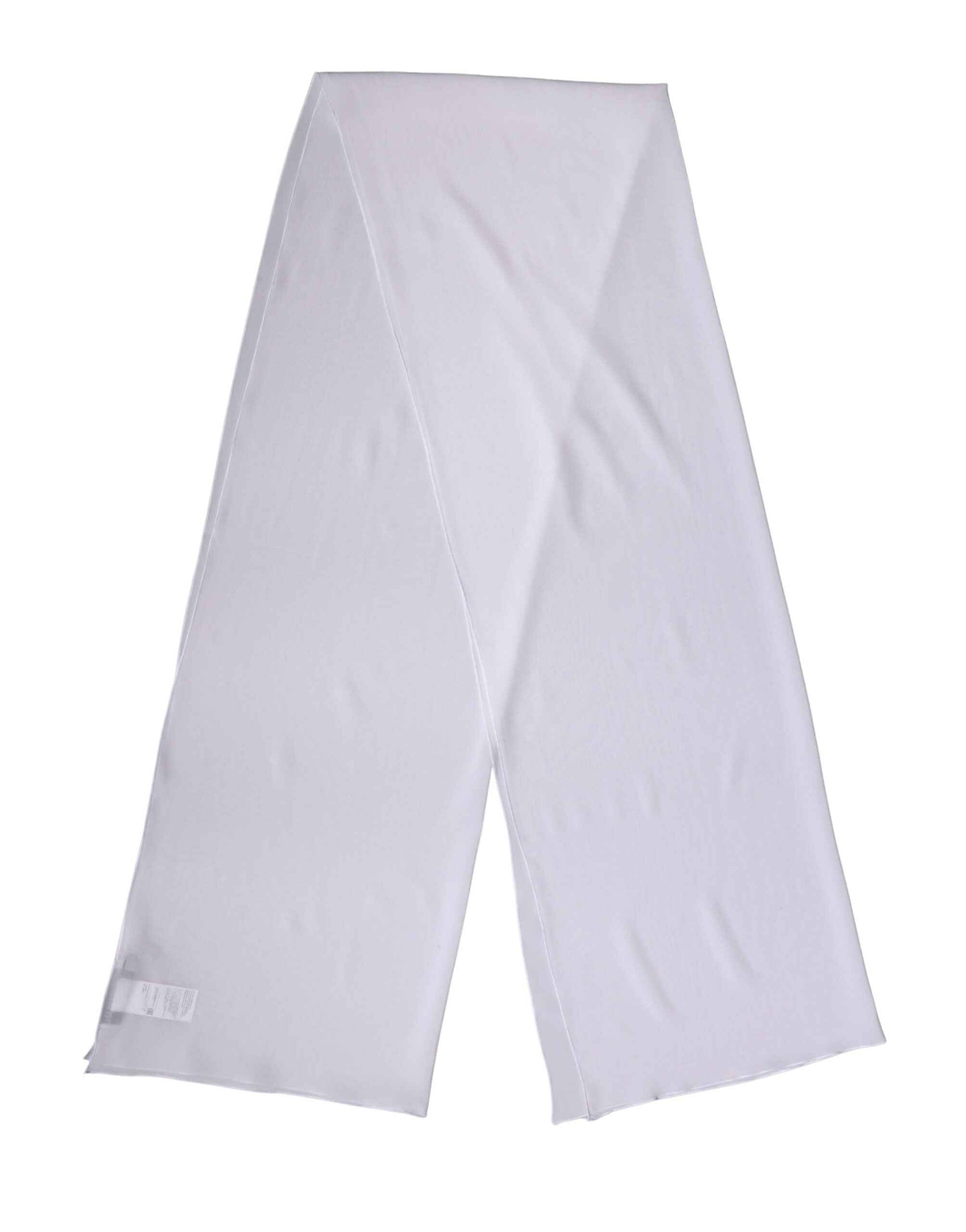 Dolce & Gabbana White Silk Neck Wrap Shawl Stole 200cm x 64cm  Scarf