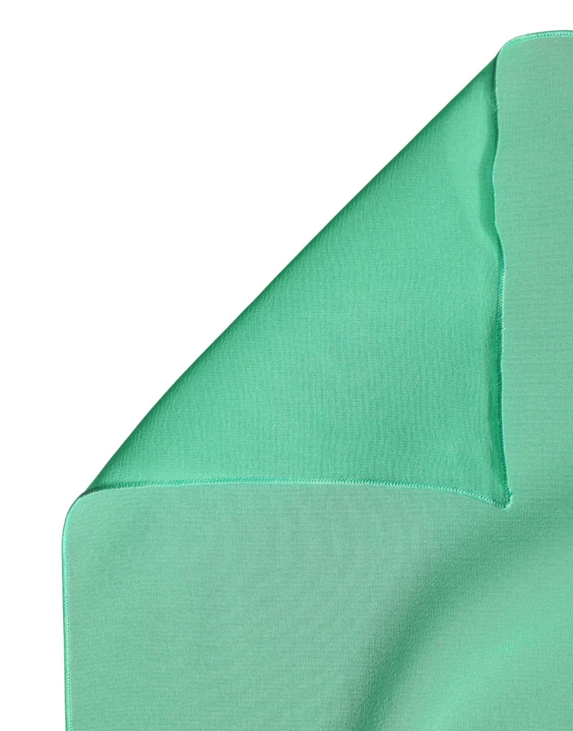 Dolce & Gabbana Green Silk Neck Wrap Shawl Stole 200cm x 64cm  Scarf