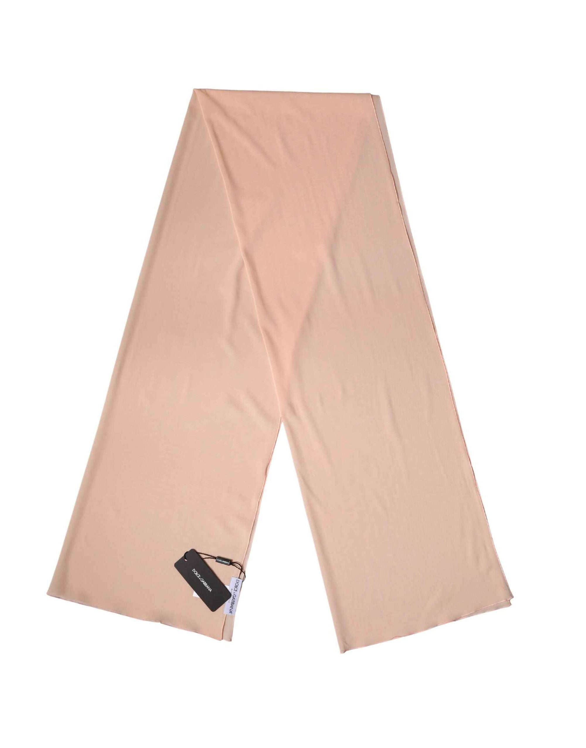 Dolce & Gabbana Peach Silk Neck Wrap Shawl Women Stole 200cm x 64cm  Scarf