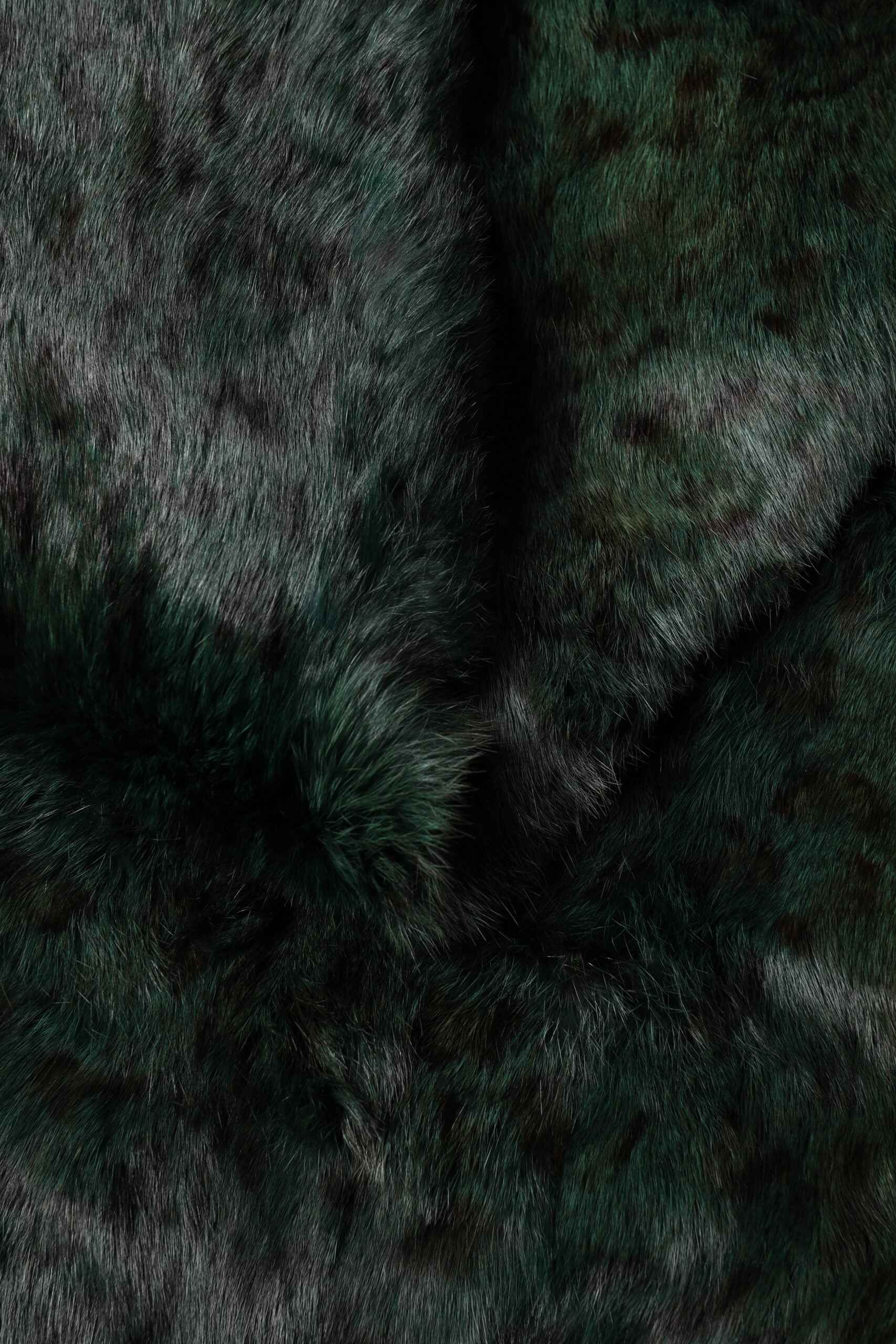 Dolce & Gabbana Black Green Stripe Fur Shawl Neck Wrap 180cm x49cm  Scarf