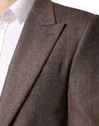Dolce & Gabbana Brown Stripes Single Breasted Blazer