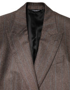 Dolce & Gabbana Brown Stripes Single Breasted Blazer