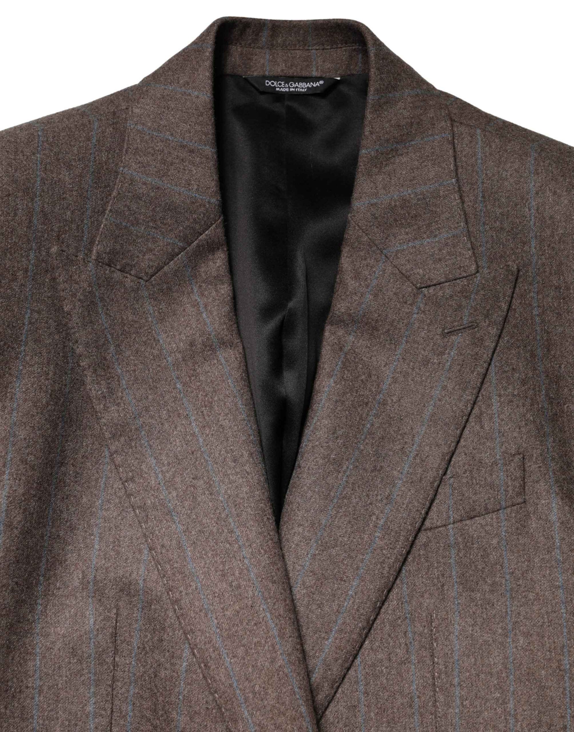 Dolce & Gabbana Brown Stripes Single Breasted Blazer