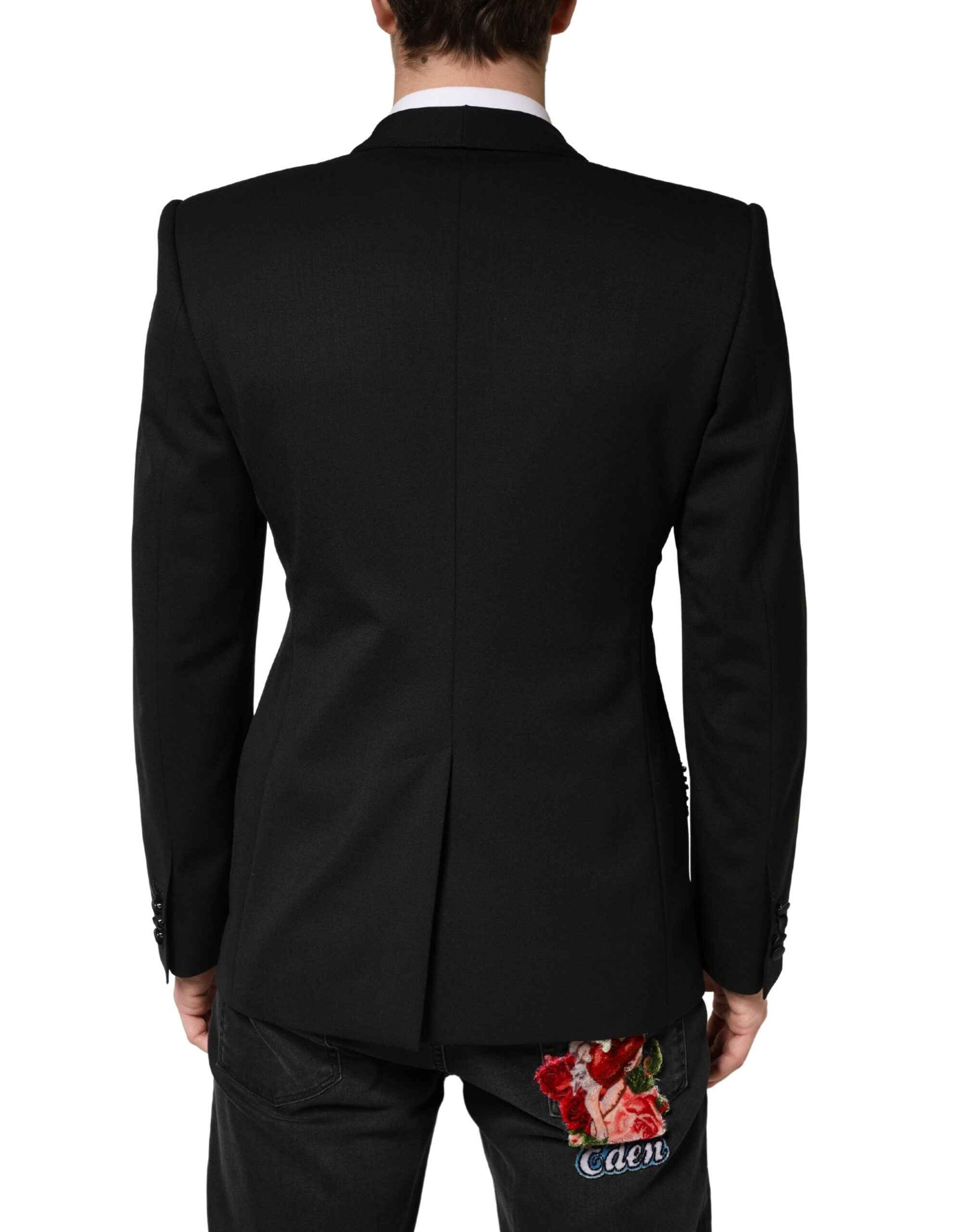 Dolce & Gabbana Black Embellished Single Breasted Blazer