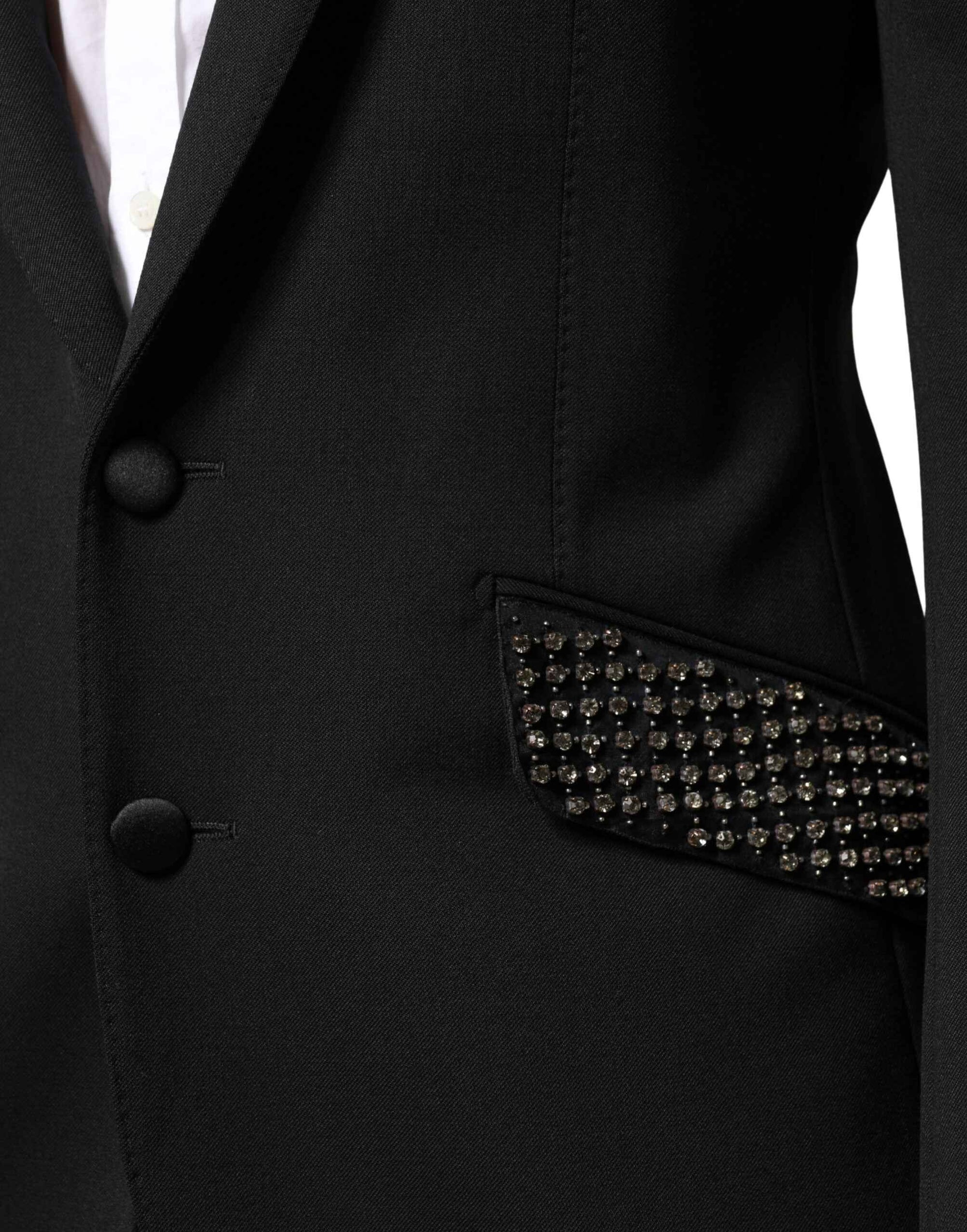 Dolce & Gabbana Black Embellished Single Breasted Blazer