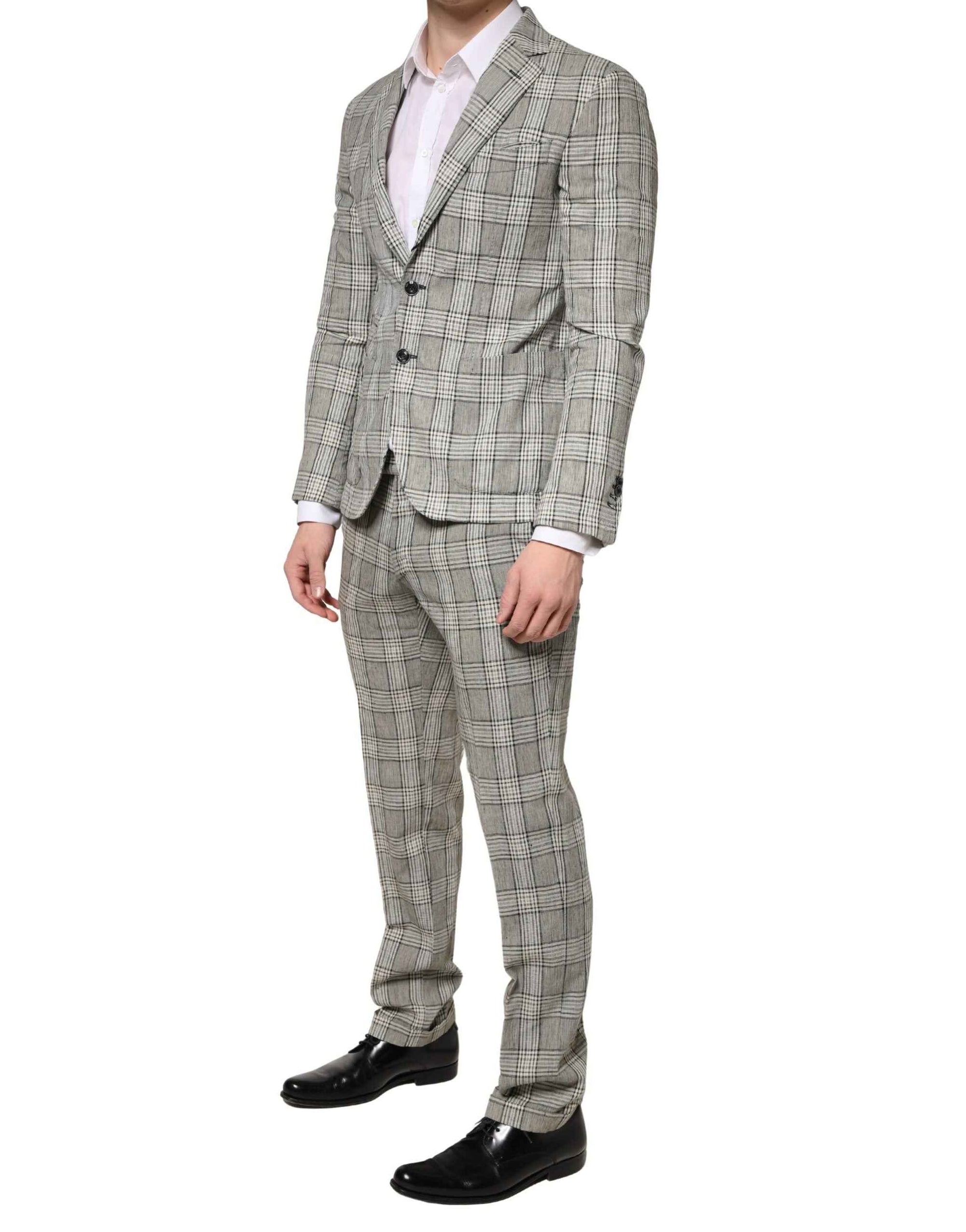 Domenico Tagliente Gray Single Breasted Formal 2 Piece Suit