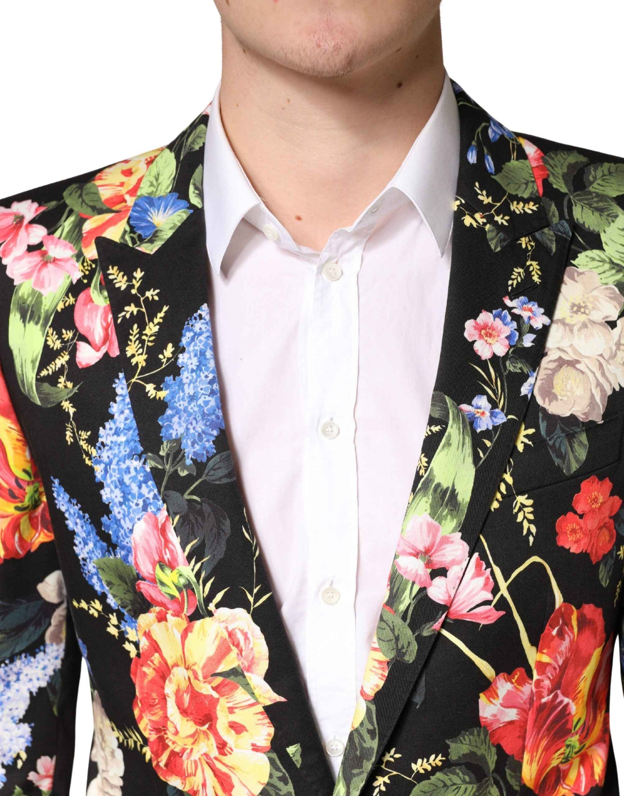 Dolce & Gabbana Black Floral Single Breasted MARTINI 2 Piece Suit