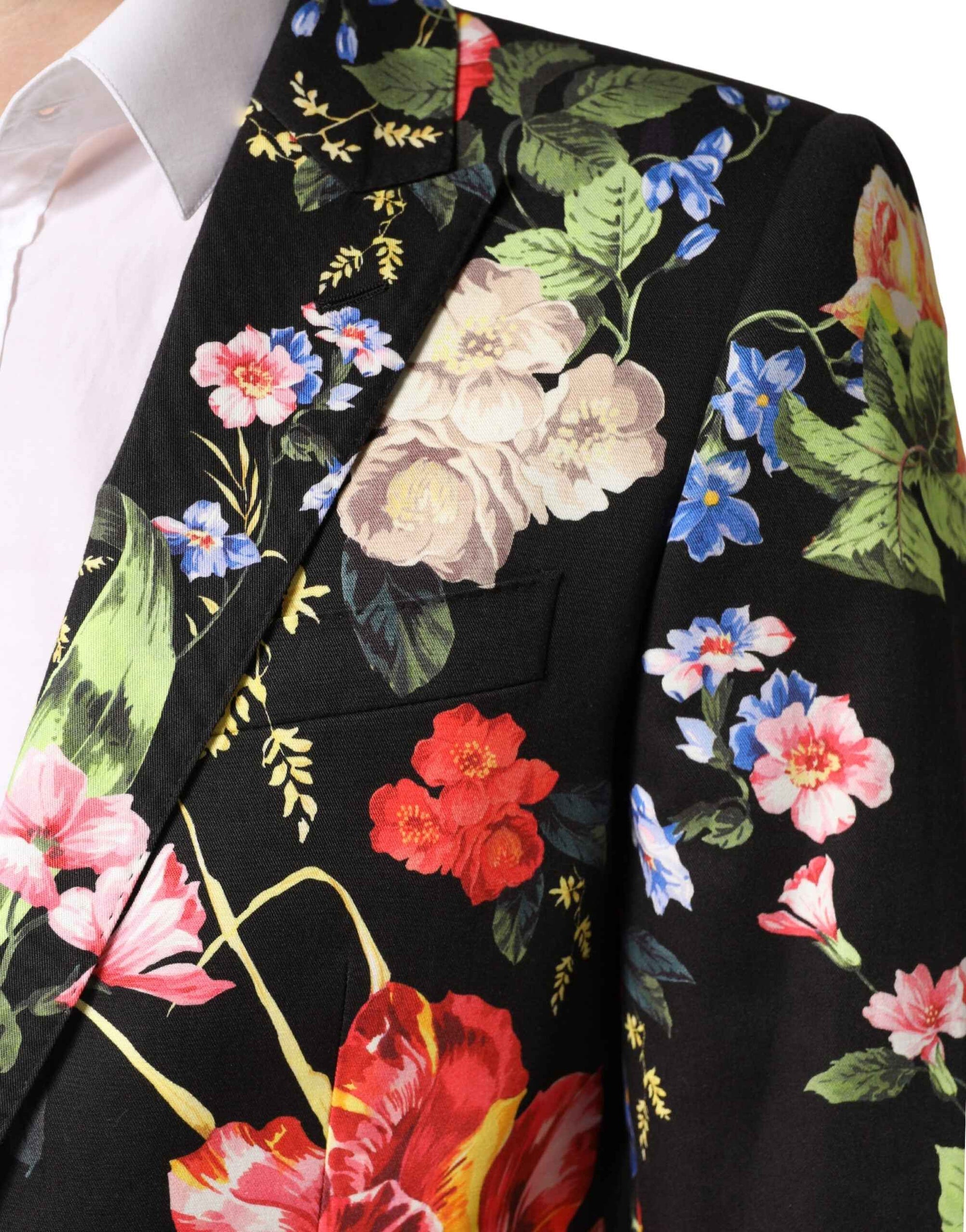Dolce & Gabbana Black Floral Single Breasted MARTINI 2 Piece Suit