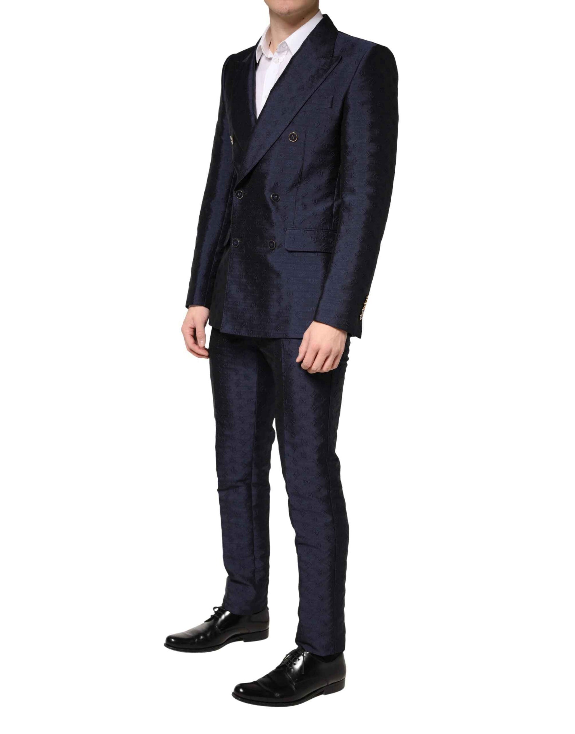 Dolce & Gabbana Dark Blue Double Breasted SICILIA 2 PC Suit