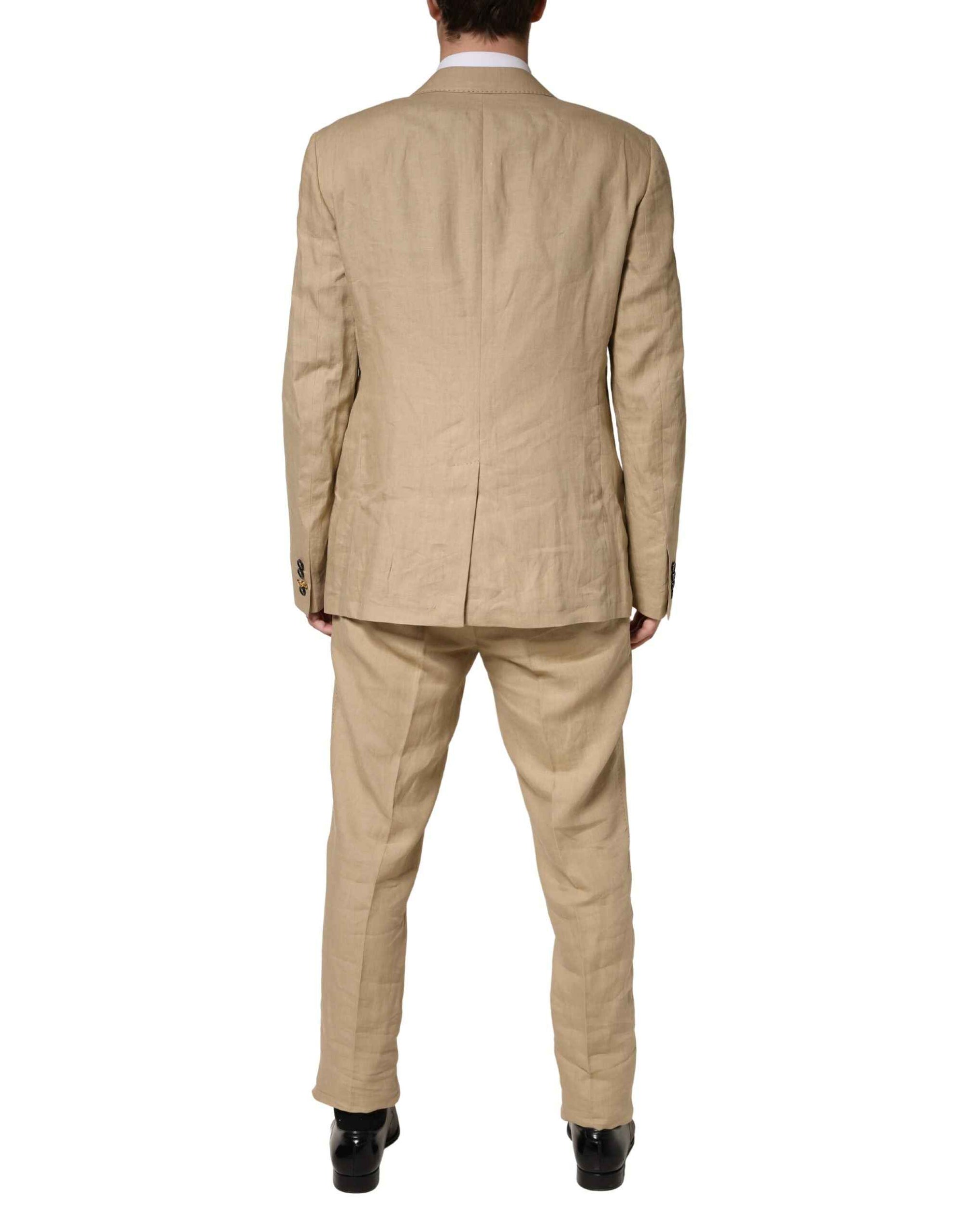Dolce & Gabbana Beige TAORMINA Single Breasted Formal 2 Piece Suit