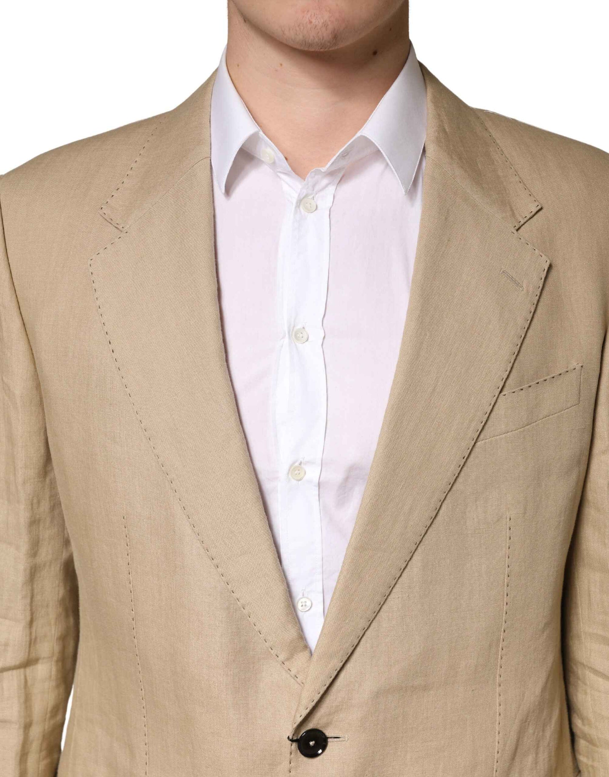 Dolce & Gabbana Beige TAORMINA Single Breasted Formal 2 Piece Suit