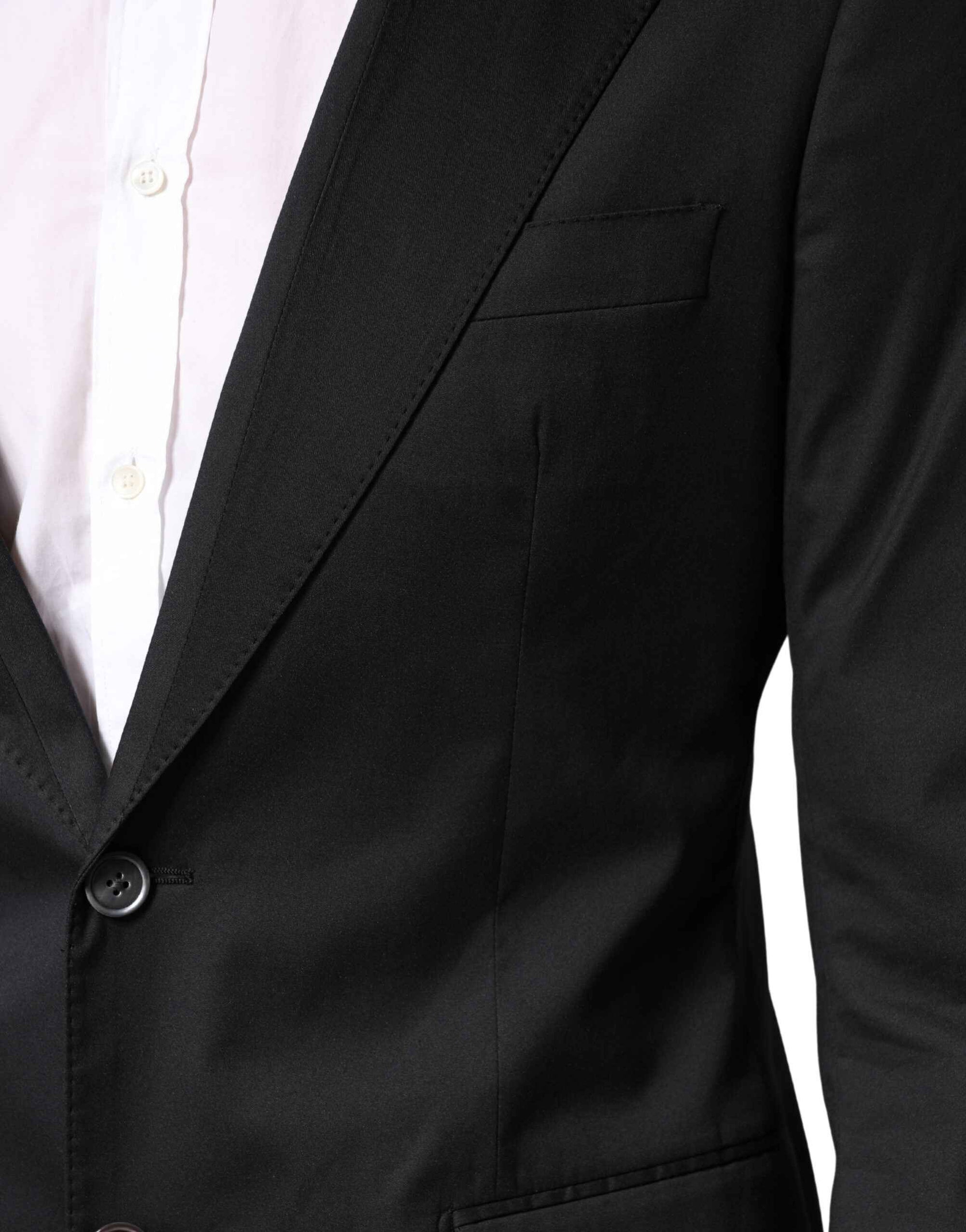 Dolce & Gabbana Black Cotton Single Breasted 2 Piece Suit