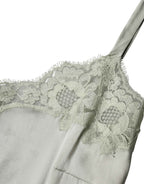 Dolce & Gabbana Light Green Floral Lace Lingerie Top Underwear