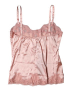Dolce & Gabbana Light Pink Floral Lace Lingerie Top Underwear