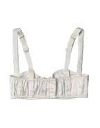 Dolce & Gabbana White Silk Satin Underwire Bra Semi Pad Underwear