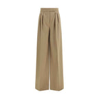Max Mara Beige Fleece Wool Casual Pants