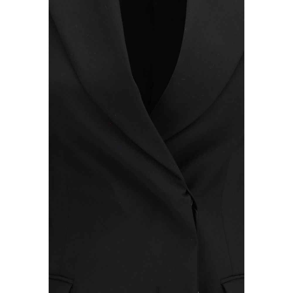 Max Mara Black Fleece Wool Blazer